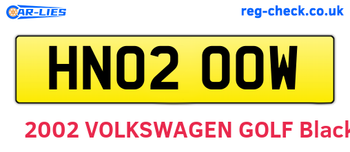 HN02OOW are the vehicle registration plates.