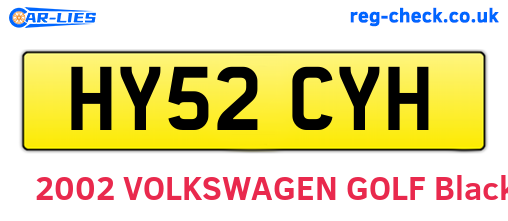 HY52CYH are the vehicle registration plates.