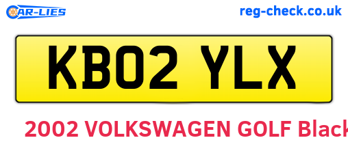 KB02YLX are the vehicle registration plates.