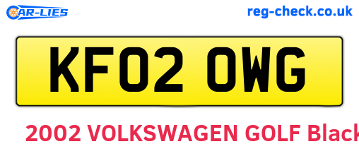 KF02OWG are the vehicle registration plates.