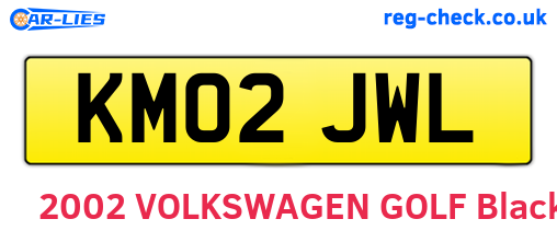 KM02JWL are the vehicle registration plates.