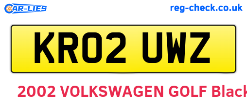 KR02UWZ are the vehicle registration plates.