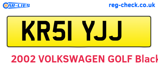 KR51YJJ are the vehicle registration plates.