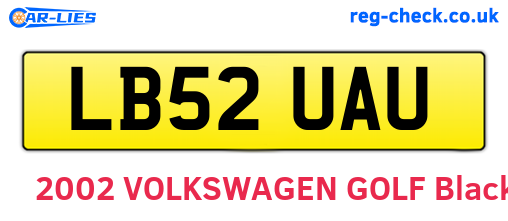 LB52UAU are the vehicle registration plates.