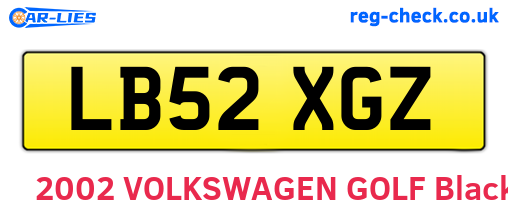 LB52XGZ are the vehicle registration plates.