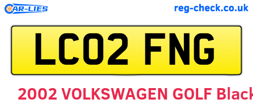 LC02FNG are the vehicle registration plates.