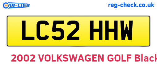 LC52HHW are the vehicle registration plates.