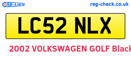 LC52NLX are the vehicle registration plates.