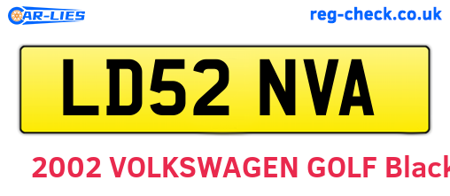LD52NVA are the vehicle registration plates.
