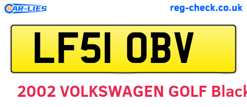 LF51OBV are the vehicle registration plates.