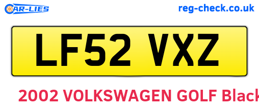 LF52VXZ are the vehicle registration plates.