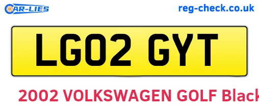 LG02GYT are the vehicle registration plates.