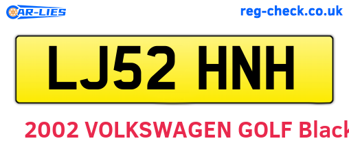 LJ52HNH are the vehicle registration plates.