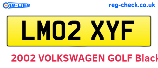 LM02XYF are the vehicle registration plates.