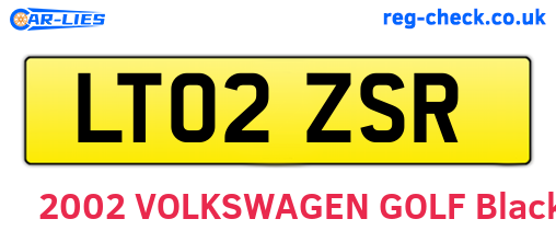 LT02ZSR are the vehicle registration plates.