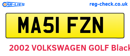 MA51FZN are the vehicle registration plates.