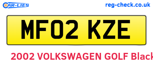 MF02KZE are the vehicle registration plates.