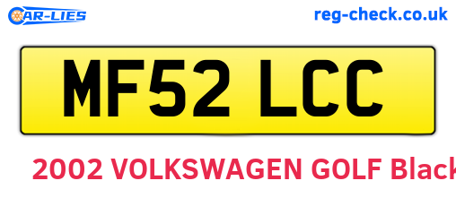 MF52LCC are the vehicle registration plates.