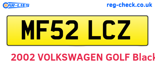MF52LCZ are the vehicle registration plates.