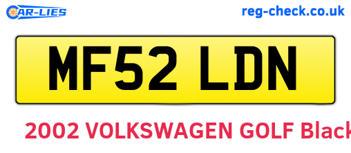 MF52LDN are the vehicle registration plates.