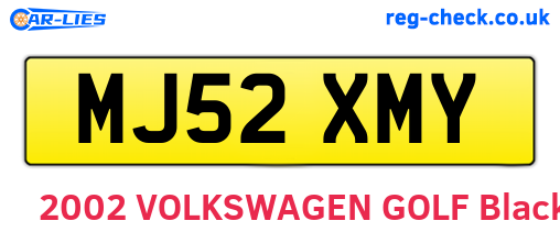 MJ52XMY are the vehicle registration plates.