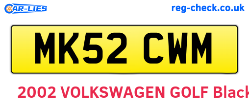 MK52CWM are the vehicle registration plates.