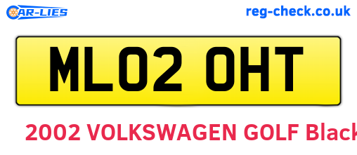 ML02OHT are the vehicle registration plates.