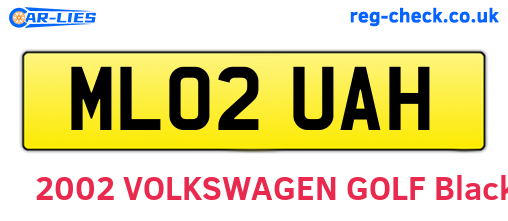 ML02UAH are the vehicle registration plates.