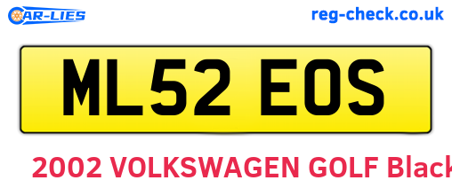 ML52EOS are the vehicle registration plates.