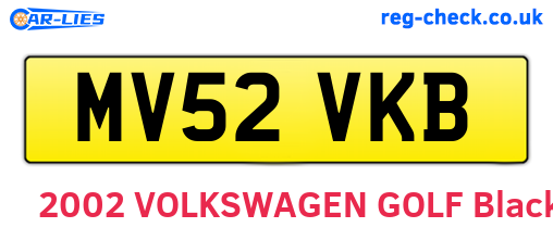 MV52VKB are the vehicle registration plates.