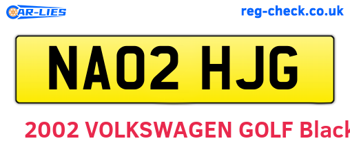 NA02HJG are the vehicle registration plates.