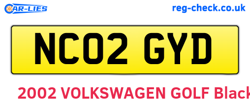 NC02GYD are the vehicle registration plates.