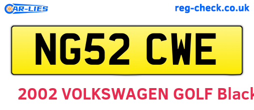 NG52CWE are the vehicle registration plates.