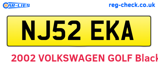 NJ52EKA are the vehicle registration plates.