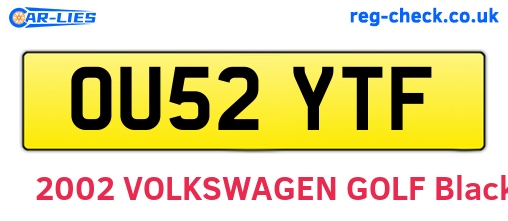 OU52YTF are the vehicle registration plates.