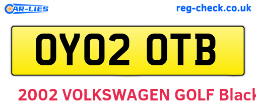 OY02OTB are the vehicle registration plates.