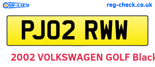 PJ02RWW are the vehicle registration plates.