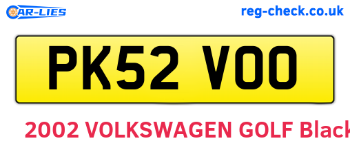 PK52VOO are the vehicle registration plates.