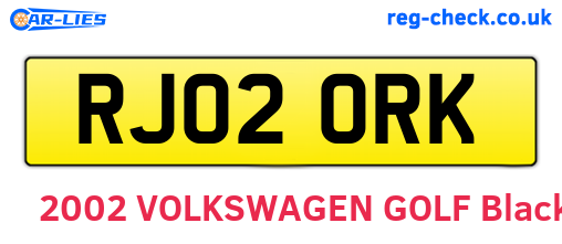 RJ02ORK are the vehicle registration plates.