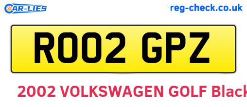 RO02GPZ are the vehicle registration plates.