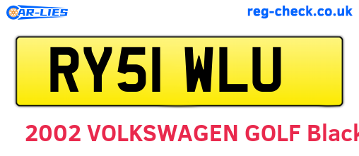 RY51WLU are the vehicle registration plates.