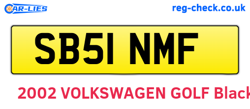 SB51NMF are the vehicle registration plates.