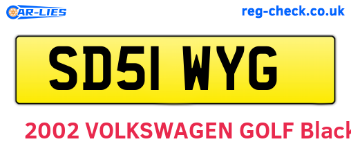 SD51WYG are the vehicle registration plates.