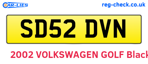 SD52DVN are the vehicle registration plates.