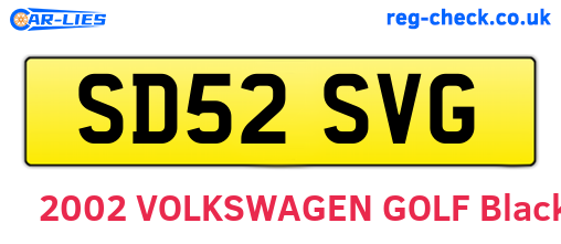 SD52SVG are the vehicle registration plates.