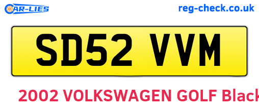 SD52VVM are the vehicle registration plates.