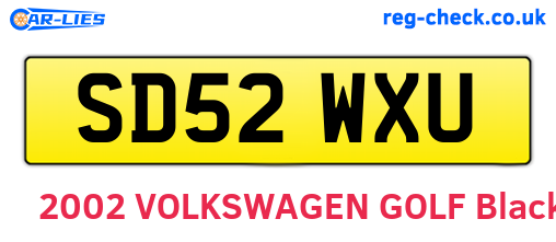 SD52WXU are the vehicle registration plates.