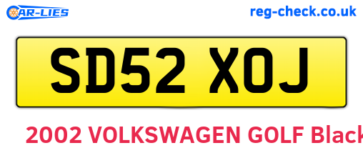 SD52XOJ are the vehicle registration plates.