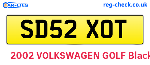 SD52XOT are the vehicle registration plates.