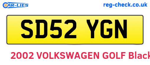 SD52YGN are the vehicle registration plates.
